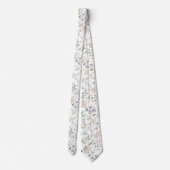 Abstrakte Twigs Blätter Grün Weiß Braun Krawatte (Rückseite)