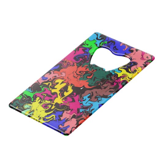 Abstrakte Twirbel / Geldbeutel Flaschenöffner (Vorderseite Schrägansicht)