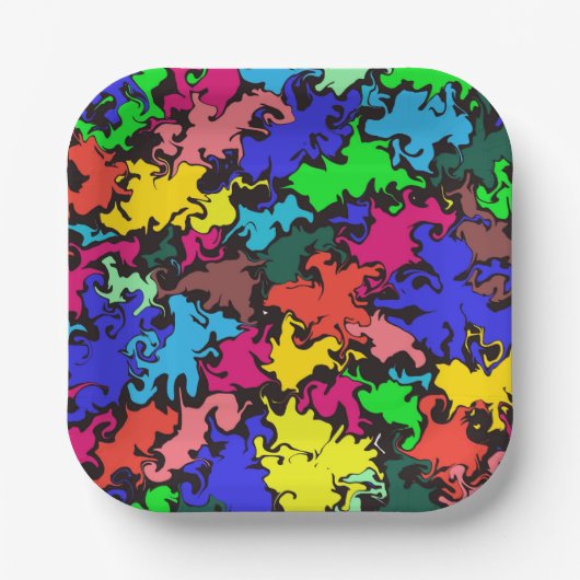 Abstrakte Twirbel / Pappteller (Vorderseite)