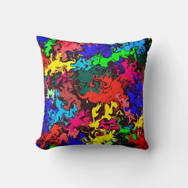 Abstrakte Twirbel / Sangria / Kissen (Vorderseite)