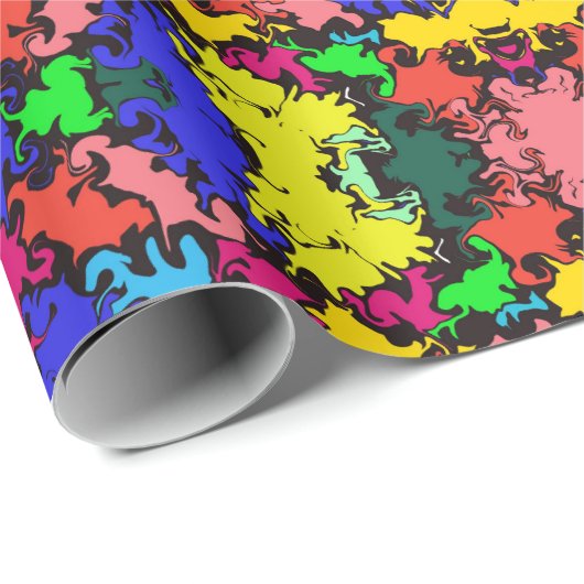 Abstrakte Twirbelfarbe / Halbziegel / Geschenkpapier (Rolleneckpunkt)