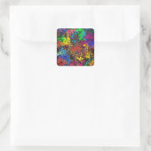 Abstrakte Twirler / Quadratischer Aufkleber (Tasche)