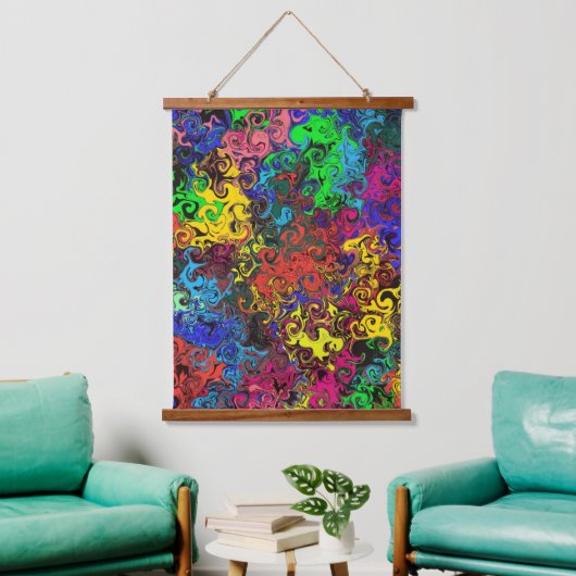 Abstrakte Twirler / Wandteppich Mit Holzrahmen (Wohnzimmer)