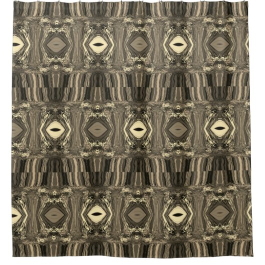 Abstrakte Twirlers P & P Halbe Brick Sepia Duschvorhang (Vorderseite)