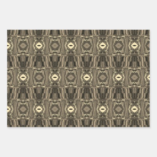 Abstrakte Twirlers P & P Halbe Brick Sepia Geschenkpapier Set (Vorderseite 3)