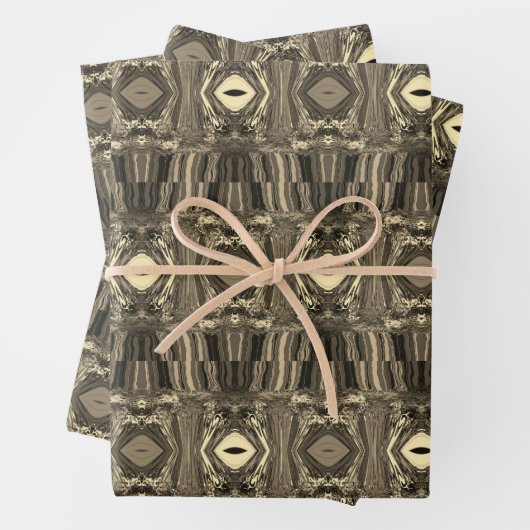 Abstrakte Twirlers P & P Halbe Brick Sepia Geschenkpapier Set (Beispiel)