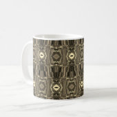 Abstrakte Twirlers P & P Halbe Brick Sepia Kaffeetasse (Vorderseite Links)