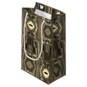 Abstrakte Twirlers P & P Halbe Brick Sepia Kleine Geschenktüte (Vorderseite Schrägansicht)