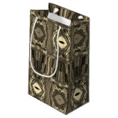 Abstrakte Twirlers P & P Halbe Brick Sepia Kleine Geschenktüte (Rückseite Schrägansicht)