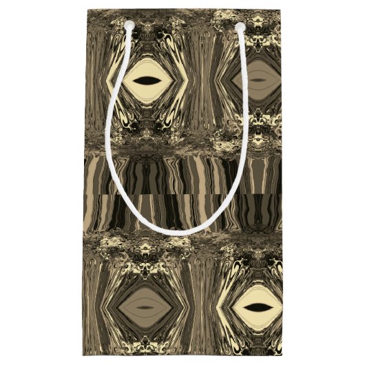 Abstrakte Twirlers P & P Halbe Brick Sepia Kleine Geschenktüte (Vorderseite)