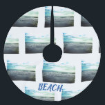 Abstrakte Typografie am Strand Blaues Muster Polyester Weihnachtsbaumdecke<br><div class="desc">Entworfen mit künstlerischen Foto Fliesen aus Strandhintergrund mit Typografie. Sie können das Bild oder den Text ändern,  wenn Sie gewollt haben!</div>