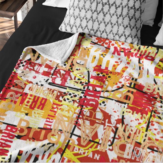 Abstrakte Typografie - Moderne Kunst Fleecedecke