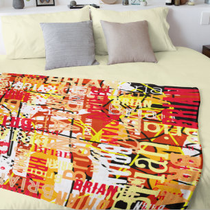 Abstrakte Typografie - Moderne Kunst Fleecedecke