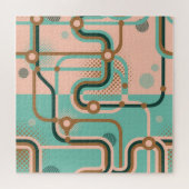 Abstrakte U-Bahn-Karte, Doppelmuster. Puzzle (Horizontal)