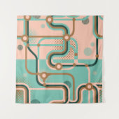 Abstrakte U-Bahn-Karte, Doppelmuster. Wandteppich (Vorderseite (Horizontal))