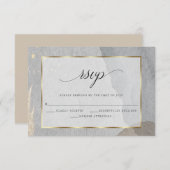 Abstrakte UAWG Buff Wasserfarbe Schlaganfälle auf  RSVP Karte (Vorne/Hinten)