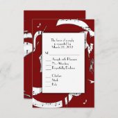 Abstrakte UAWG mit Menü in Maroon RSVP Karte (Vorne/Hinten)