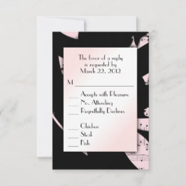 Abstrakte UAWG mit Schwarz/Rosa Auswahl RSVP Karte