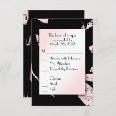 Abstrakte UAWG mit Schwarz/Rosa Auswahl RSVP Karte (Vorne/Hinten)