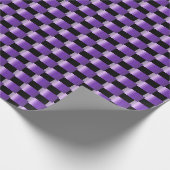 Abstrakte überlappende Rechtecke, lila auf schwarz Geschenkpapier (Ecke)