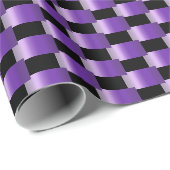 Abstrakte überlappende Rechtecke, lila auf schwarz Geschenkpapier (Rolleneckpunkt)