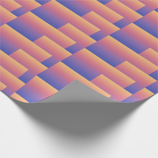 Abstrakte, überlappende Rechtecke lila Geschenkpapier (Ecke)