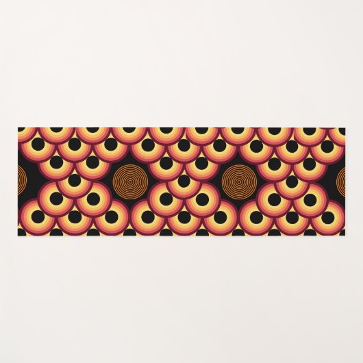 Abstrakte Übung in Orangenschwarz und Gelb Yogamatte (Vorderseite (Horizontal))