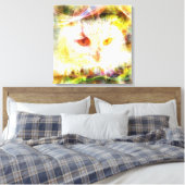 Abstrakte Uhenkopfmalerei Leinwanddruck (Insitu (Schlafzimmer))