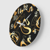 Abstrakte Uhr Gelb und Schwarz (Winkel)