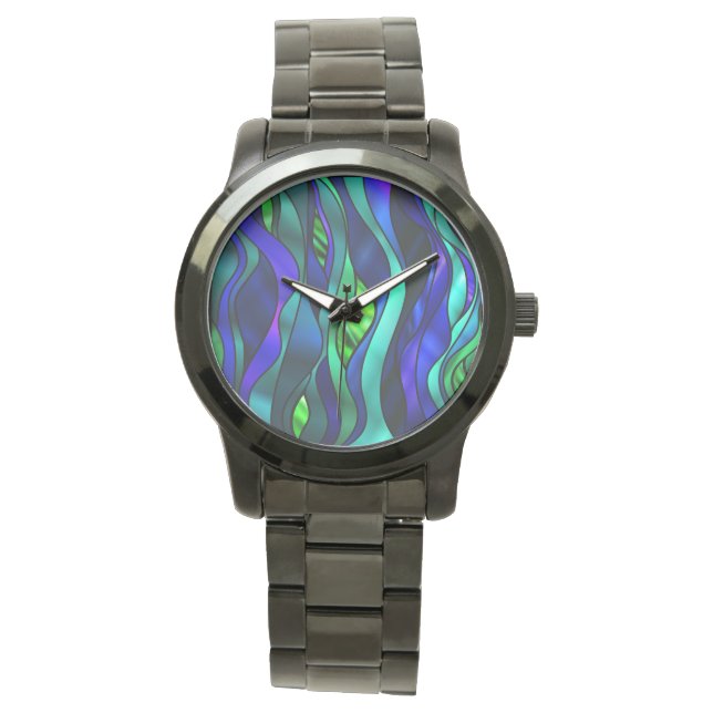 Abstrakte Uhr von festgeklemmtem Glas (Vorderseite)