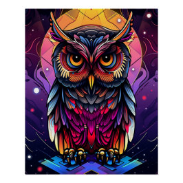 Abstrakte Uhu Poster