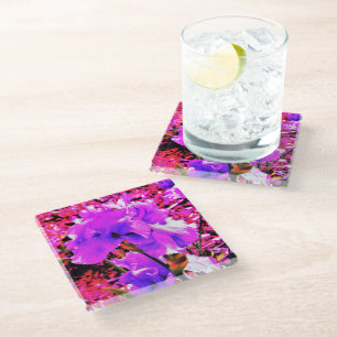 Abstrakte Ultra-Violet Lila Iris auf Red Glasuntersetzer