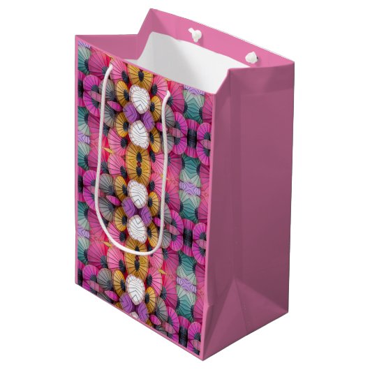 Abstrakte Umbrellas-Geschenktasche Mittlere Geschenktüte (Vorderseite Schrägansicht)