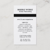 Abstrakte umgestaltende Marmorierungküche Visitenkarte (Rückseite)