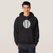 Abstrakte, unbedruckte, weiße Circle Graphics Hoodie (Vorne ganz)