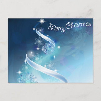 Abstrakte und magische Schneeflocken Weihnachtsbau Feiertagspostkarte