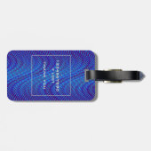 Abstrakte und moderne Blaue Moiré-Effekt Coole, ku Gepäckanhänger (Rückseite horizontal)