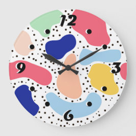 Abstrakte und moderne niedliche Kinderformen Große Wanduhr