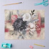 Abstrakte Uni bedrückte Florals Decoupage Seidenpapier (Basteln)