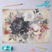 Abstrakte Uni bedrückte Florals Decoupage Seidenpapier (Basteln)
