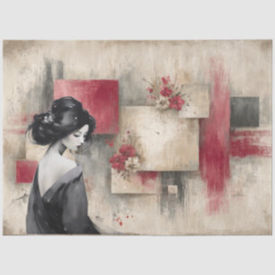 Abstrakte Uni bedrückte Florals Decoupage Seidenpapier