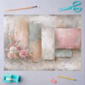 Abstrakte Uni bedrückte Florals Decoupage Seidenpapier (Basteln)