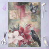 Abstrakte Uni bedrückte Florals Decoupage Seidenpapier (Basteln)