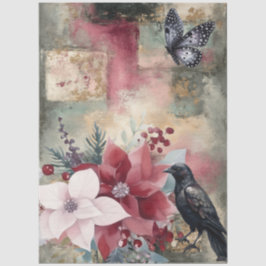 Abstrakte Uni bedrückte Florals Decoupage Seidenpapier