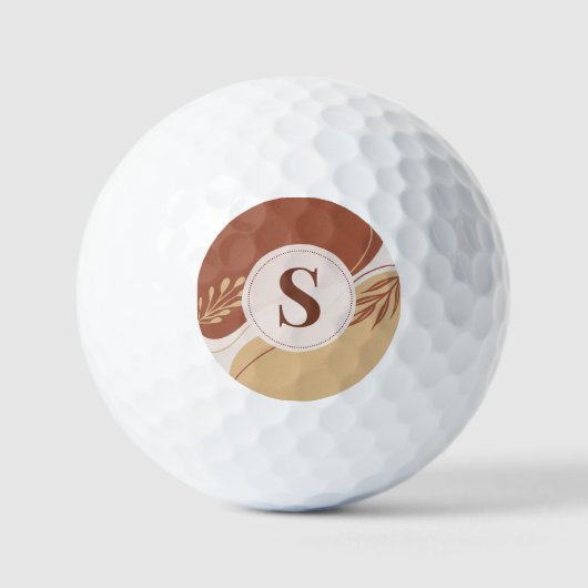 Abstrakte unregelmäßige Formen mit Erdfarben Golfball (Vorderseite)