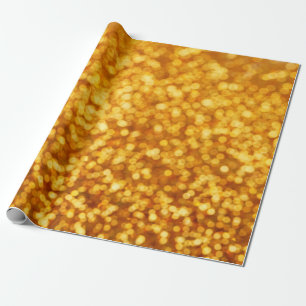 Abstrakte, unscharfe, goldfarbene Hintergrundbeleu Geschenkpapier