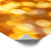 Abstrakte, unscharfe, goldfarbene Hintergrundbeleu Poster (Ecke)