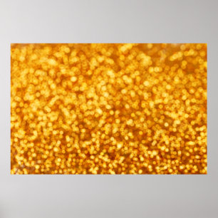 Abstrakte, unscharfe, goldfarbene Hintergrundbeleu Poster