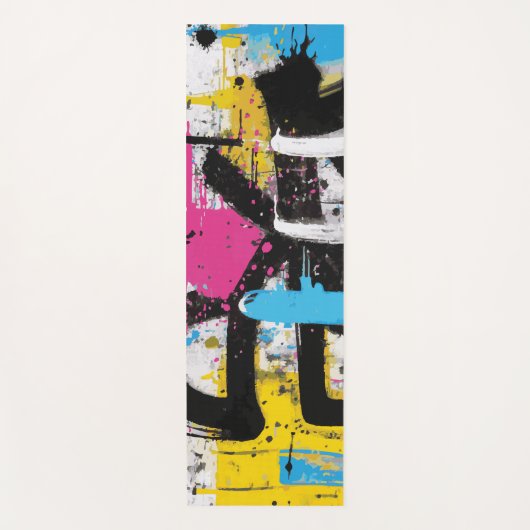 Abstrakte urbane Graffiti-Splash-Kunst Yogamatte (Vorderseite)