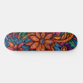Abstrakte urbane Kunst Inspiriert Retro-Blume Skateboard (Horizontal)